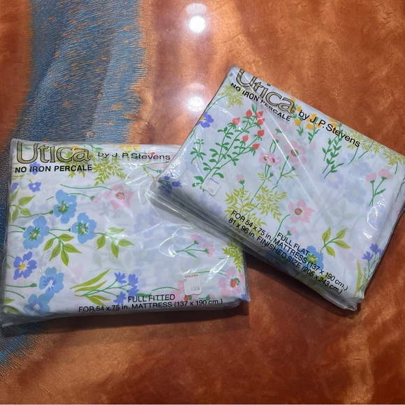 Vintage Utica by JP Stevens Happy Flowers Sheet Set Full Size 4 Pieces NWT - Picture 4 of 12